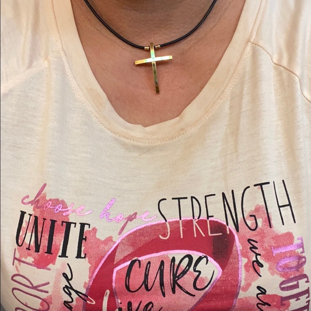 Gold cross chocker